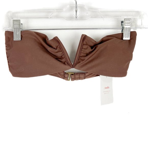 NWT Andie Swim The Scala Top Flat in Espresso Brown Size Large L NEW - Picture 2 of 11